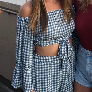 Gingham two piece set